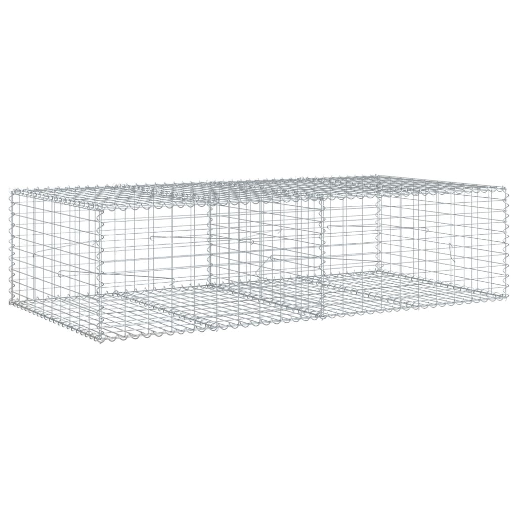 vidaXL Coș gabion cu capac, 200x100x50 cm, fier galvanizat