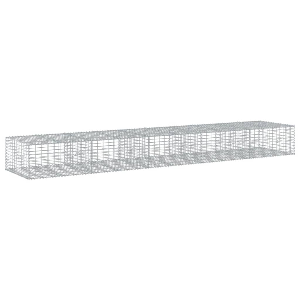 vidaXL Coș gabion cu capac, 500x100x50 cm, fier galvanizat