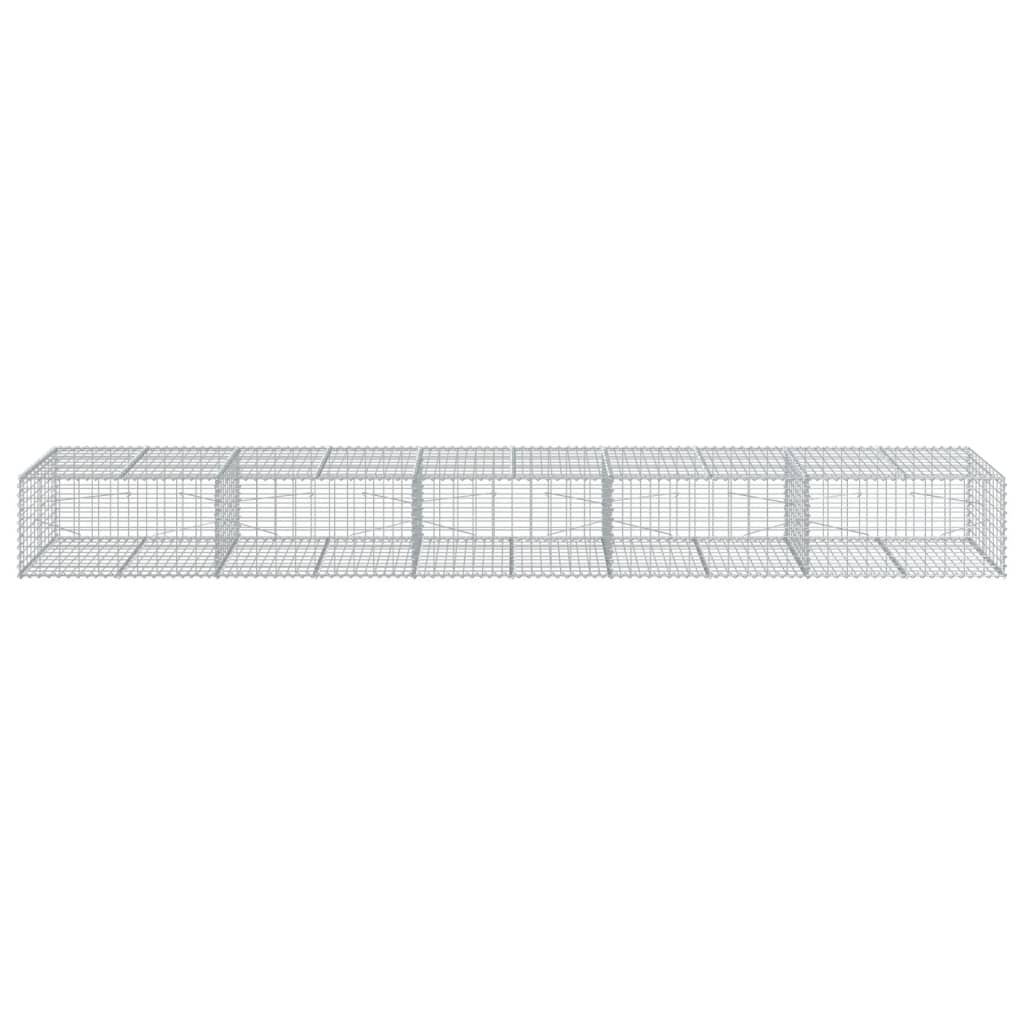 vidaXL Coș gabion cu capac, 500x100x50 cm, fier galvanizat
