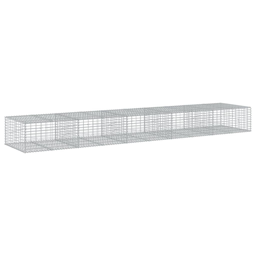 vidaXL Coș gabion cu capac, 500x100x50 cm, fier galvanizat