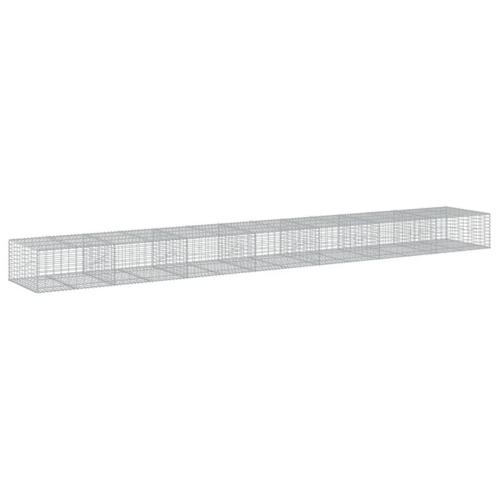 vidaXL Coș gabion cu capac, 700x100x50 cm, fier galvanizat