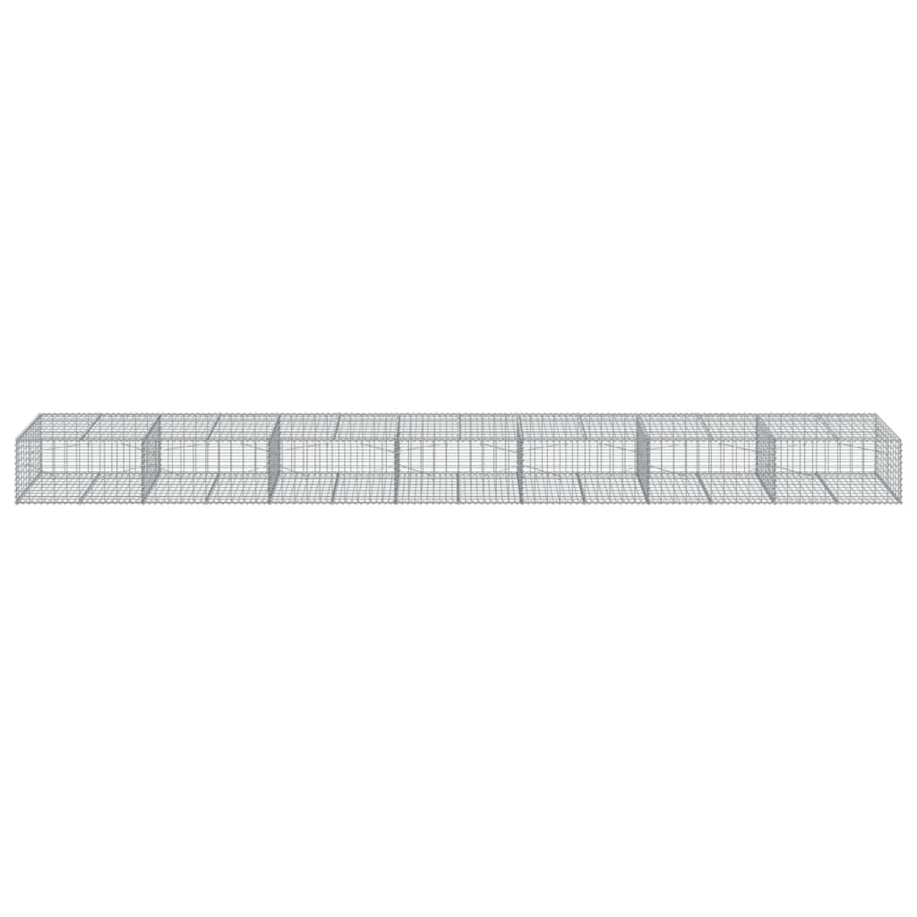 vidaXL Coș gabion cu capac, 700x100x50 cm, fier galvanizat