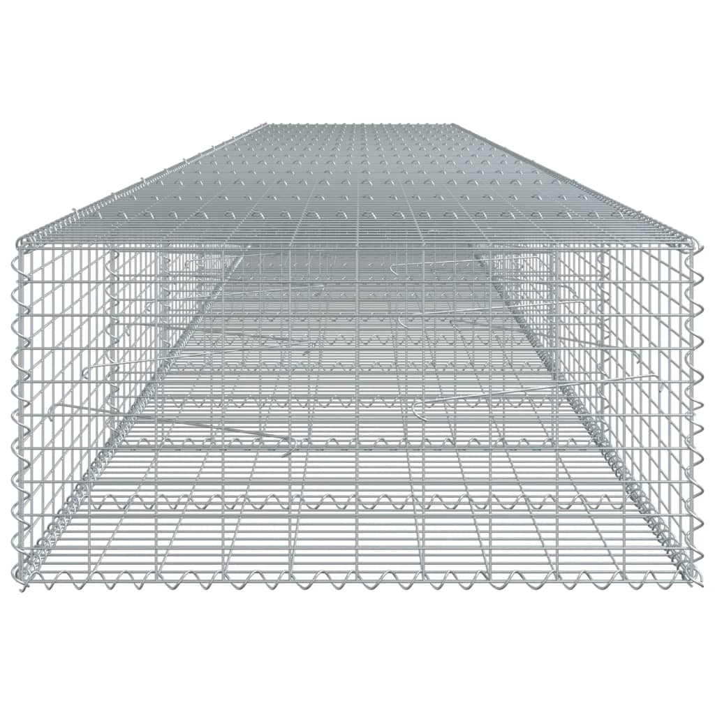 vidaXL Coș gabion cu capac, 700x100x50 cm, fier galvanizat