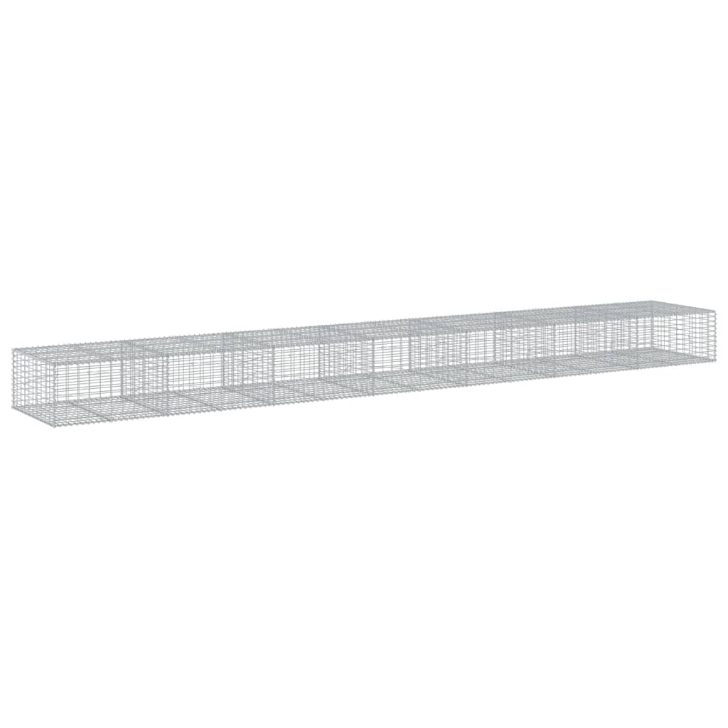 vidaXL Coș gabion cu capac, 700x100x50 cm, fier galvanizat