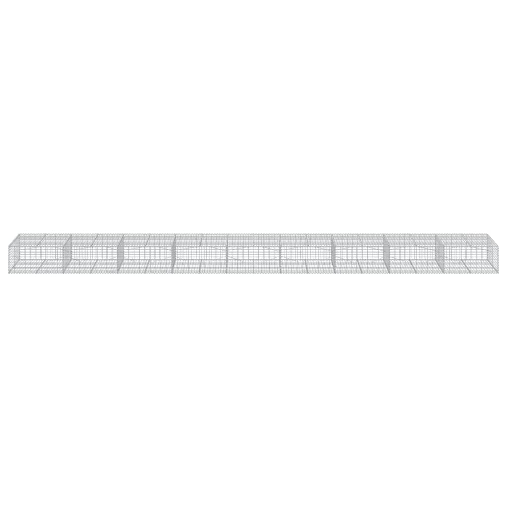 vidaXL Coș gabion cu capac, 900x100x50 cm, fier galvanizat