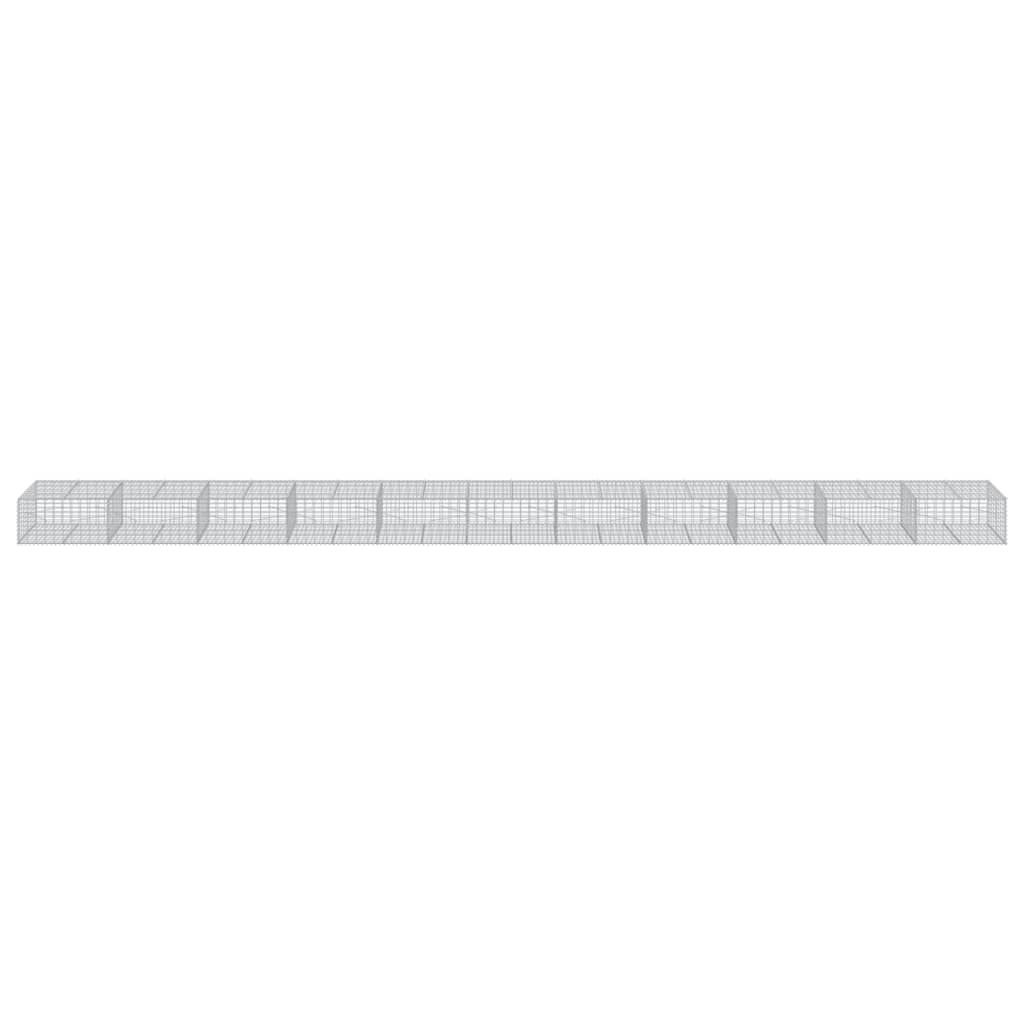 vidaXL Coș gabion cu capac, 1100x100x50 cm, fier galvanizat vidaXL Coș gabion cu capac, 1100x100x50 cm, fier galvanizat