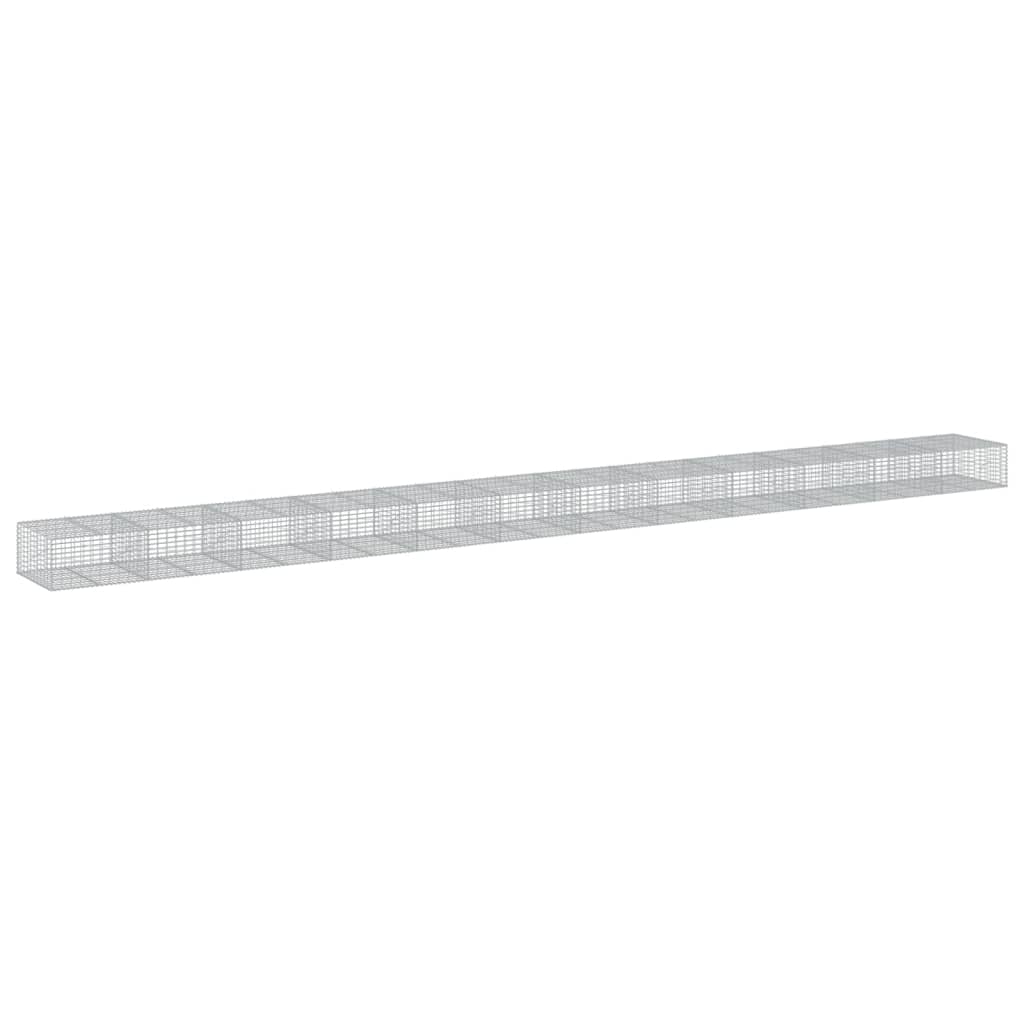 vidaXL Coș gabion cu capac, 1200x100x50 cm, fier galvanizat
