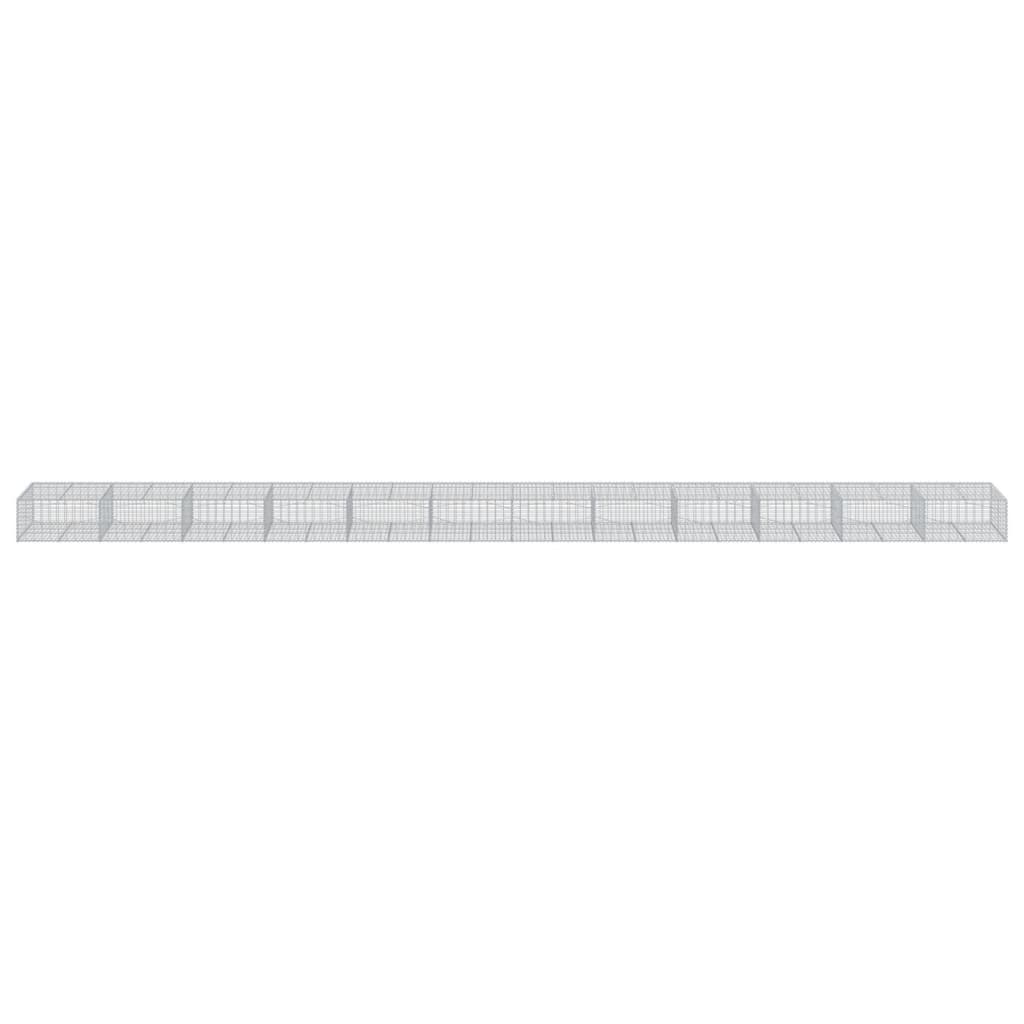 vidaXL Coș gabion cu capac, 1200x100x50 cm, fier galvanizat