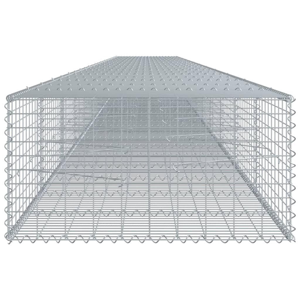 vidaXL Coș gabion cu capac, 1200x100x50 cm, fier galvanizat