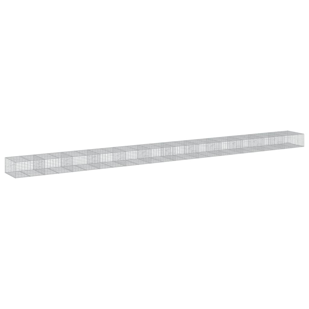 vidaXL Coș gabion cu capac, 1200x100x50 cm, fier galvanizat