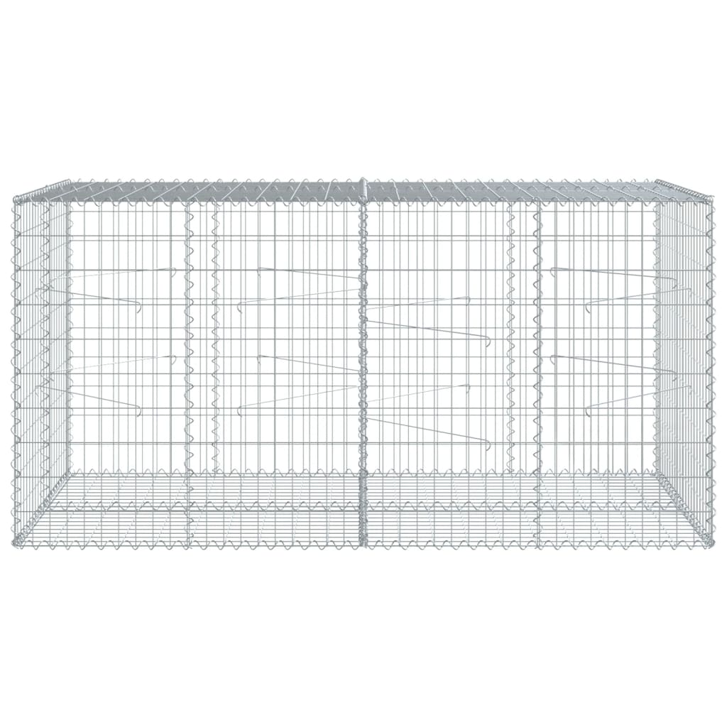 vidaXL Coș gabion cu capac, 200x100x100 cm, fier galvanizat