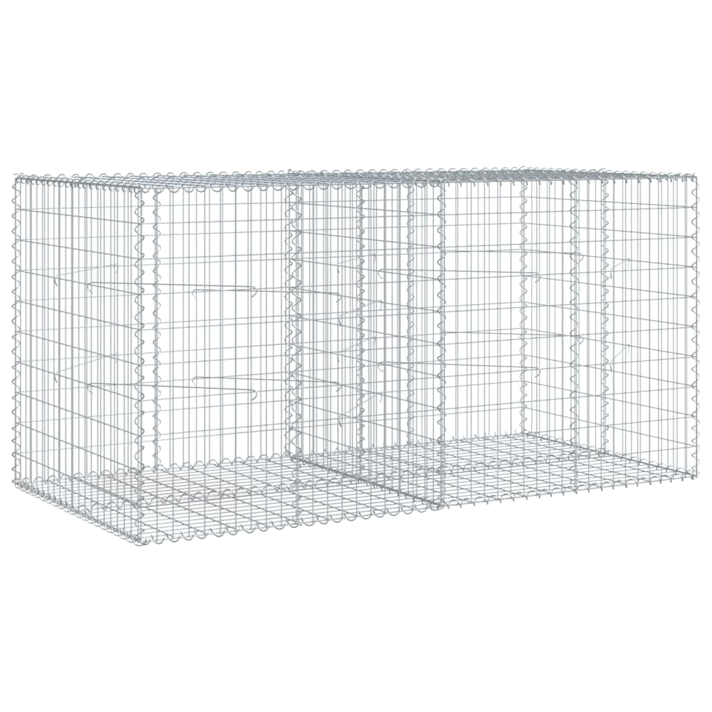 vidaXL Coș gabion cu capac, 200x100x100 cm, fier galvanizat