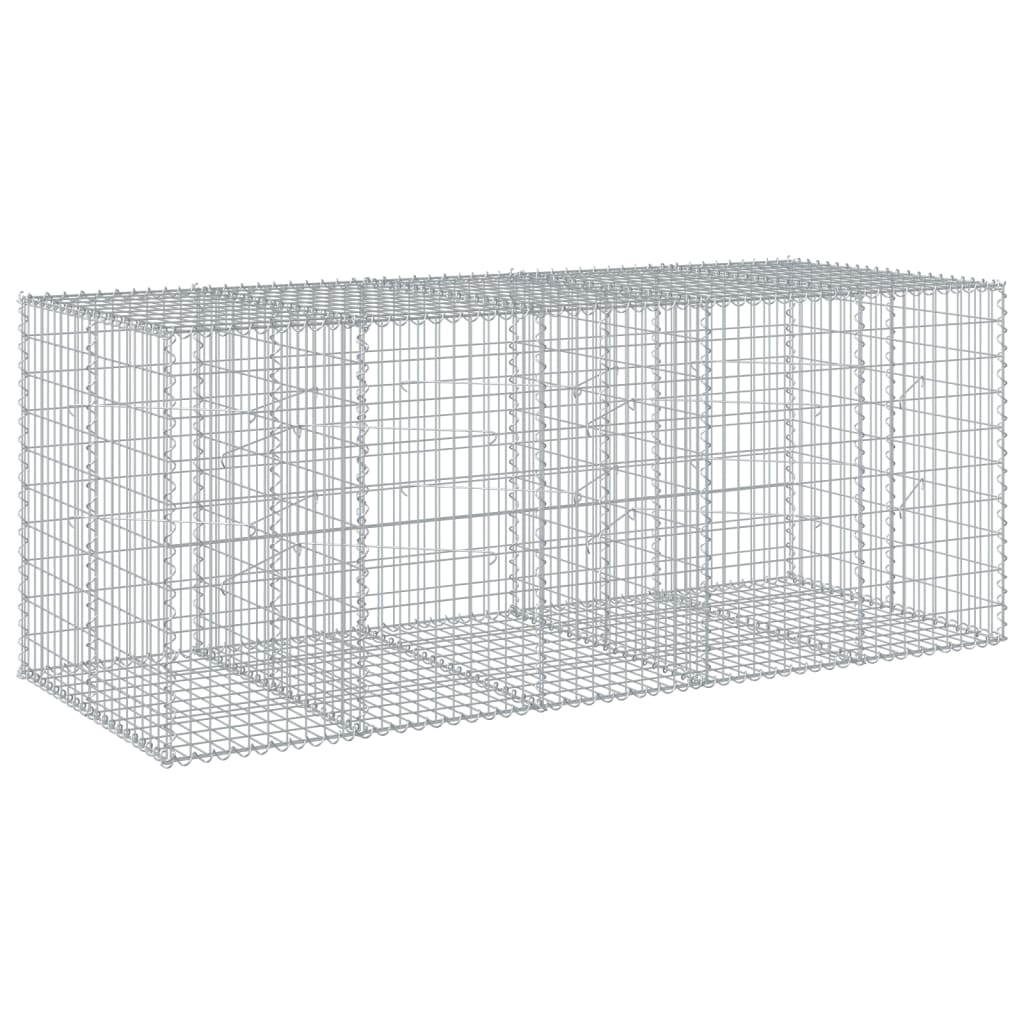 vidaXL Coș gabion cu capac, 250x100x100 cm, fier galvanizat vidaXL Coș gabion cu capac, 250x100x100 cm, fier galvanizat