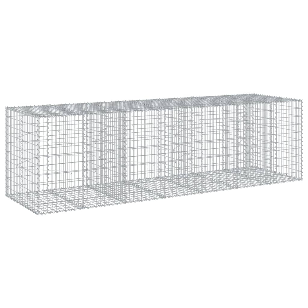 vidaXL Coș gabion cu capac, 350x100x100 cm, fier galvanizat