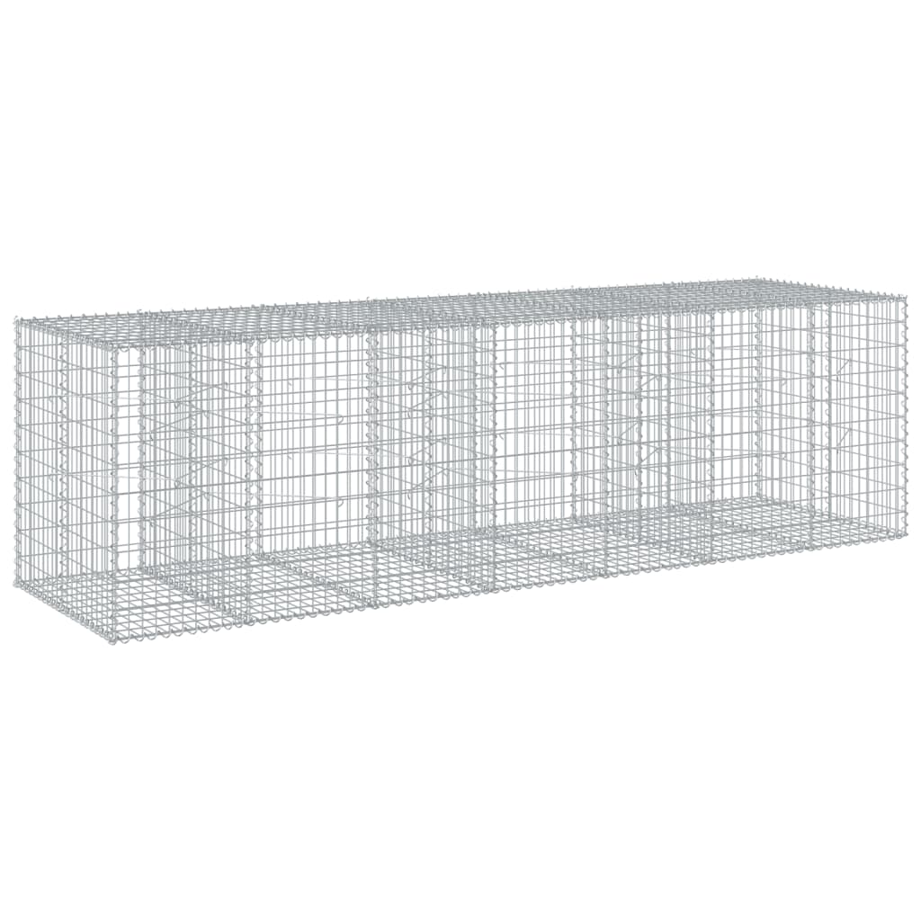 vidaXL Coș gabion cu capac, 350x100x100 cm, fier galvanizat