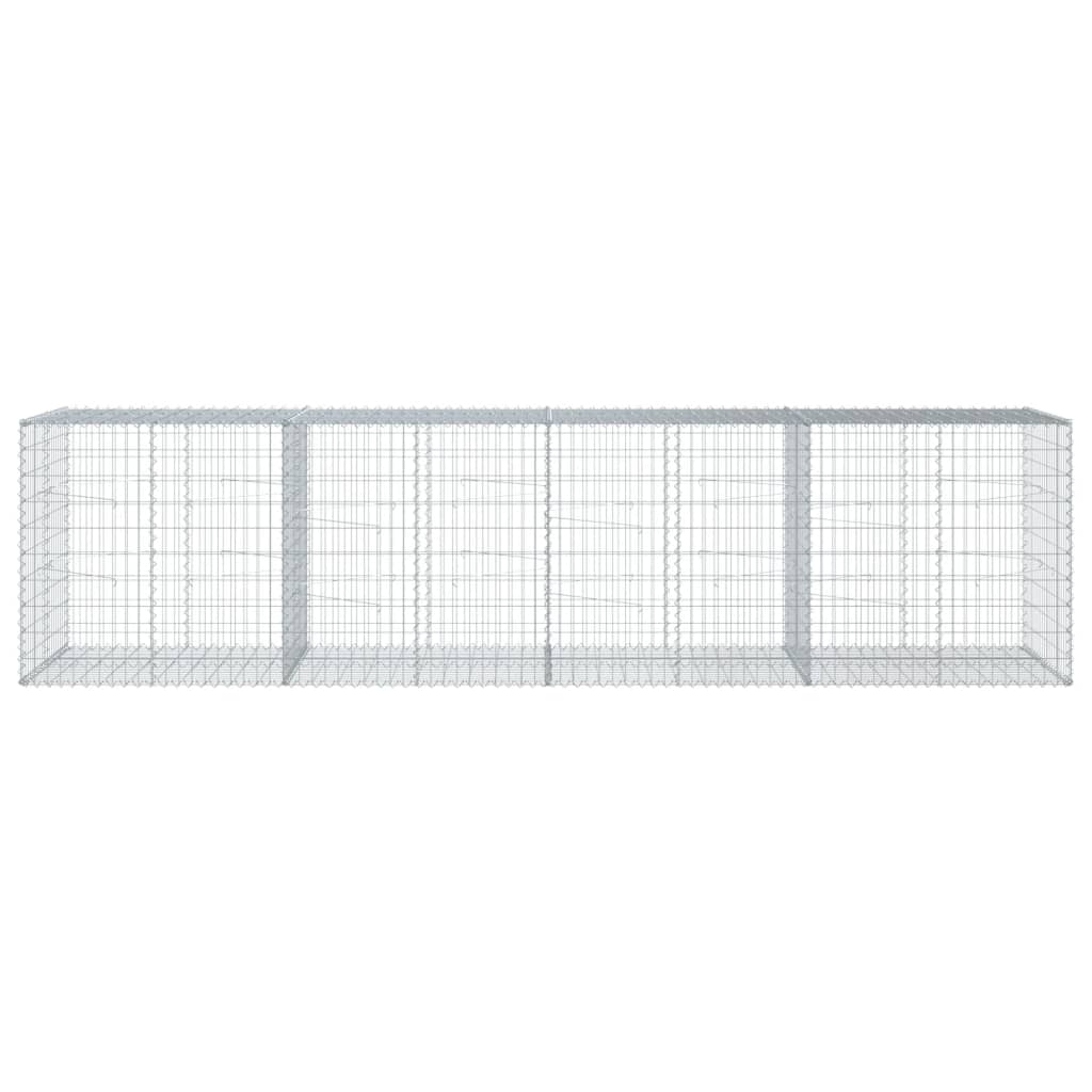 vidaXL Coș gabion cu capac, 400x100x100 cm, fier galvanizat