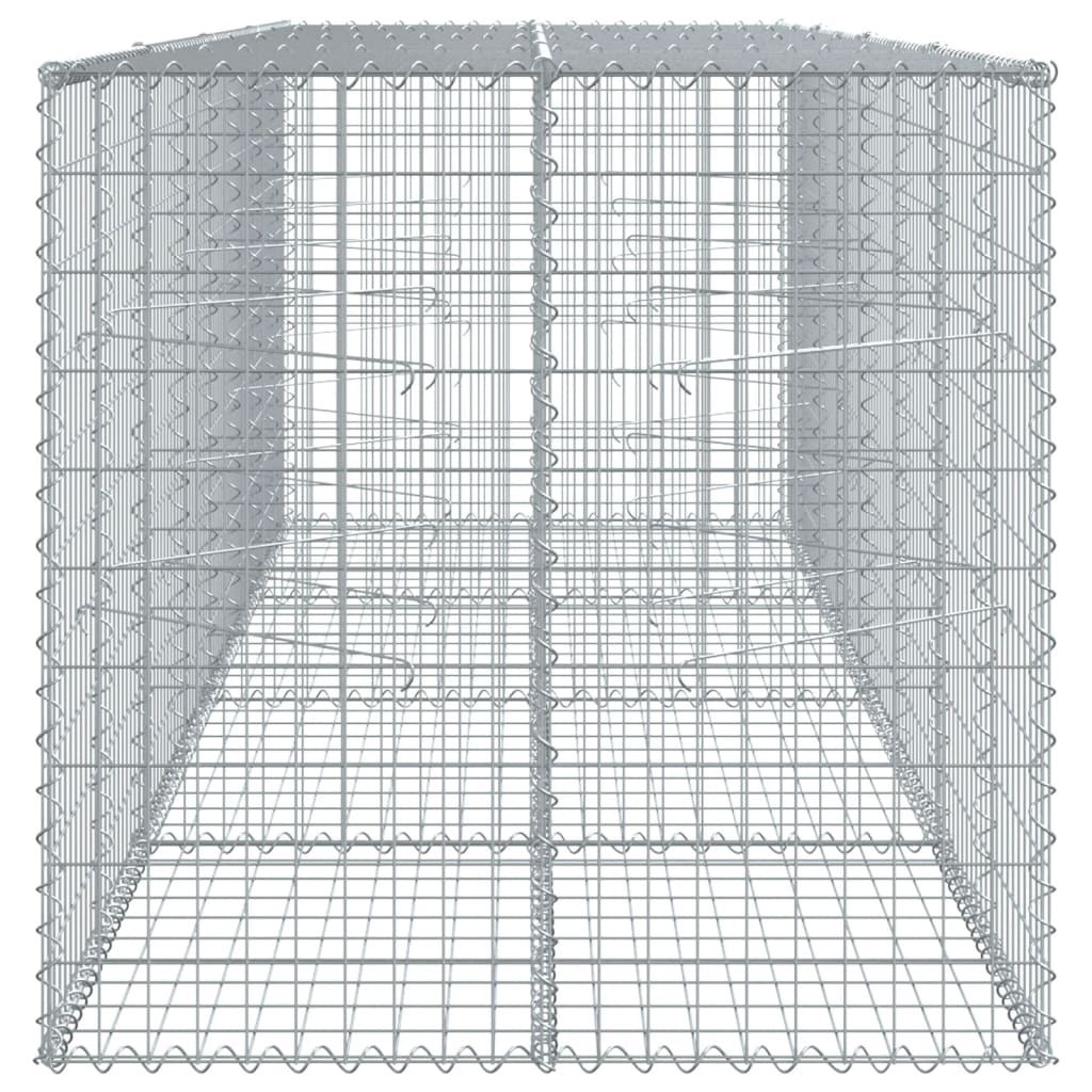 vidaXL Coș gabion cu capac, 400x100x100 cm, fier galvanizat