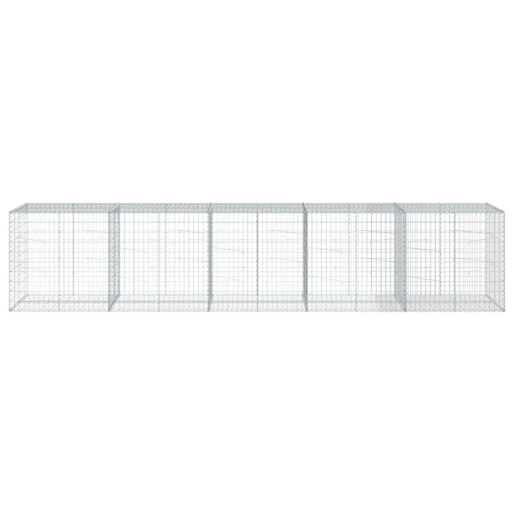 vidaXL Coș gabion cu capac, 500x100x100 cm, fier galvanizat