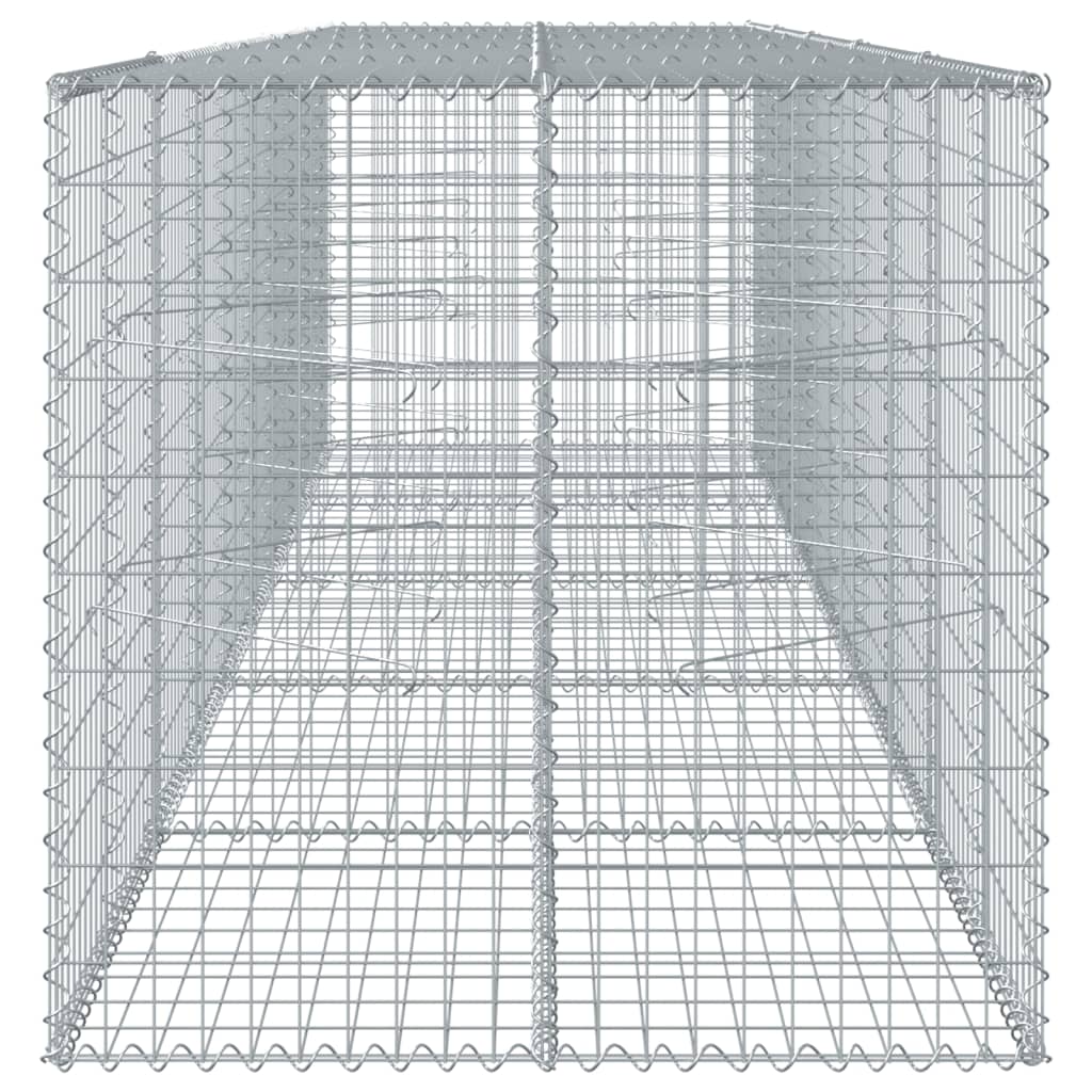 vidaXL Coș gabion cu capac, 500x100x100 cm, fier galvanizat