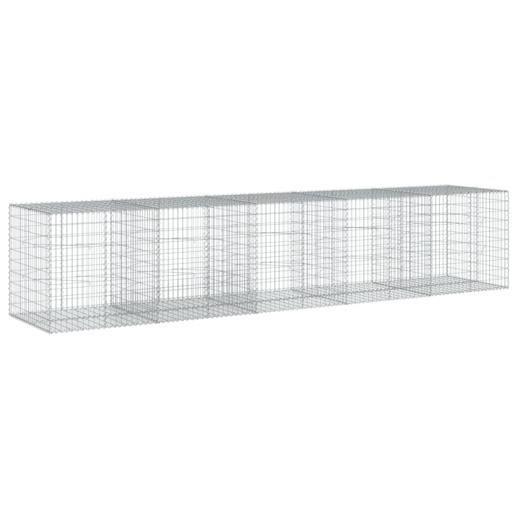 vidaXL Coș gabion cu capac, 500x100x100 cm, fier galvanizat