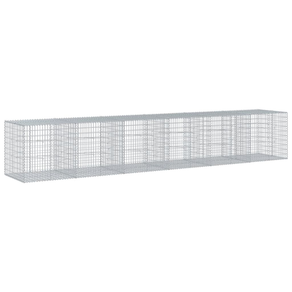 vidaXL Coș gabion cu capac, 600x100x100 cm, fier galvanizat vidaXL Coș gabion cu capac, 600x100x100 cm, fier galvanizat