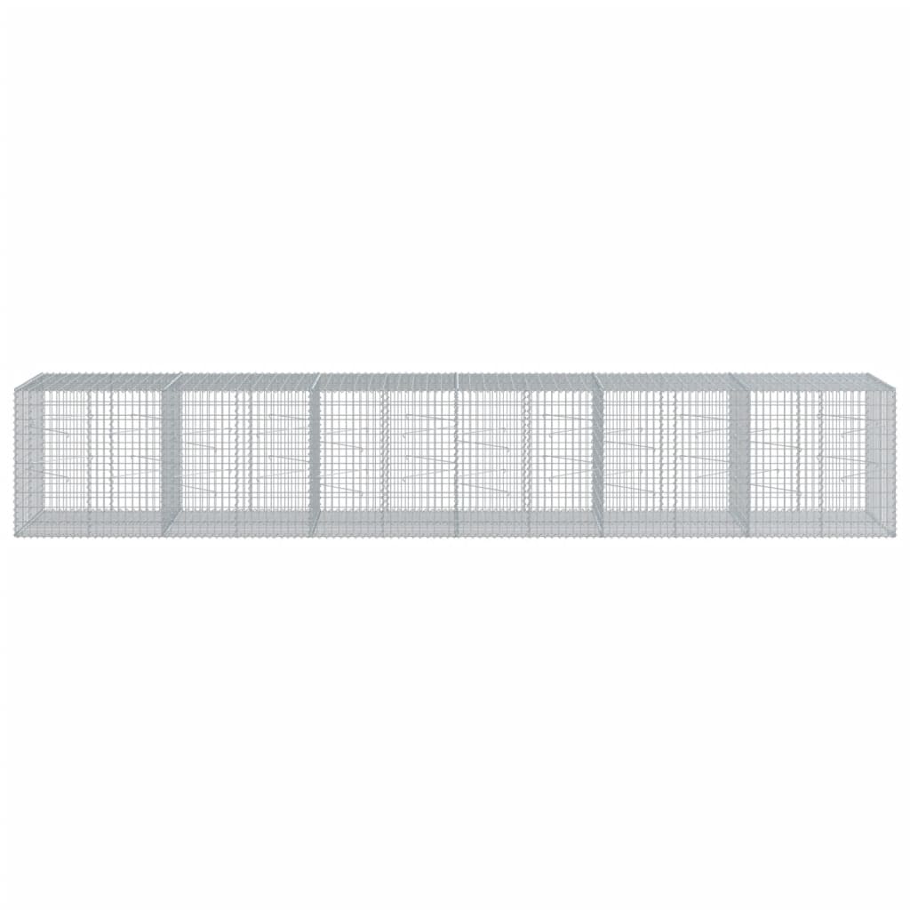 vidaXL Coș gabion cu capac, 600x100x100 cm, fier galvanizat vidaXL Coș gabion cu capac, 600x100x100 cm, fier galvanizat