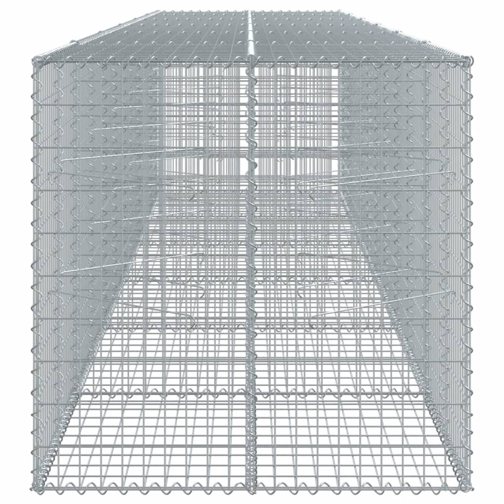 vidaXL Coș gabion cu capac, 600x100x100 cm, fier galvanizat vidaXL Coș gabion cu capac, 600x100x100 cm, fier galvanizat