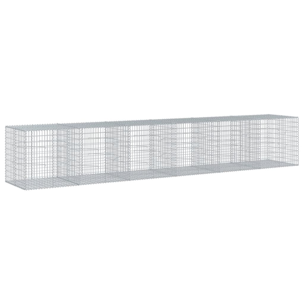 vidaXL Coș gabion cu capac, 600x100x100 cm, fier galvanizat vidaXL Coș gabion cu capac, 600x100x100 cm, fier galvanizat