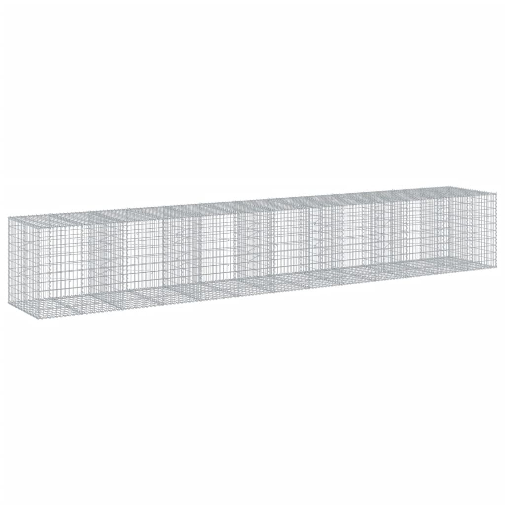 vidaXL Coș gabion cu capac, 650x100x100 cm, fier galvanizat vidaXL Coș gabion cu capac, 650x100x100 cm, fier galvanizat