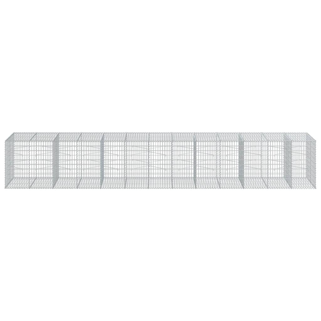 vidaXL Coș gabion cu capac, 650x100x100 cm, fier galvanizat vidaXL Coș gabion cu capac, 650x100x100 cm, fier galvanizat