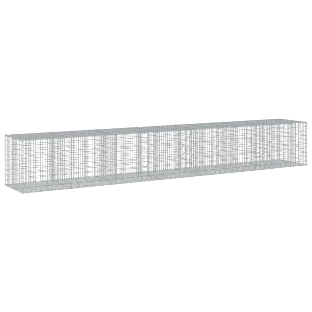 vidaXL Coș gabion cu capac, 700x100x100 cm, fier galvanizat vidaXL Coș gabion cu capac, 700x100x100 cm, fier galvanizat
