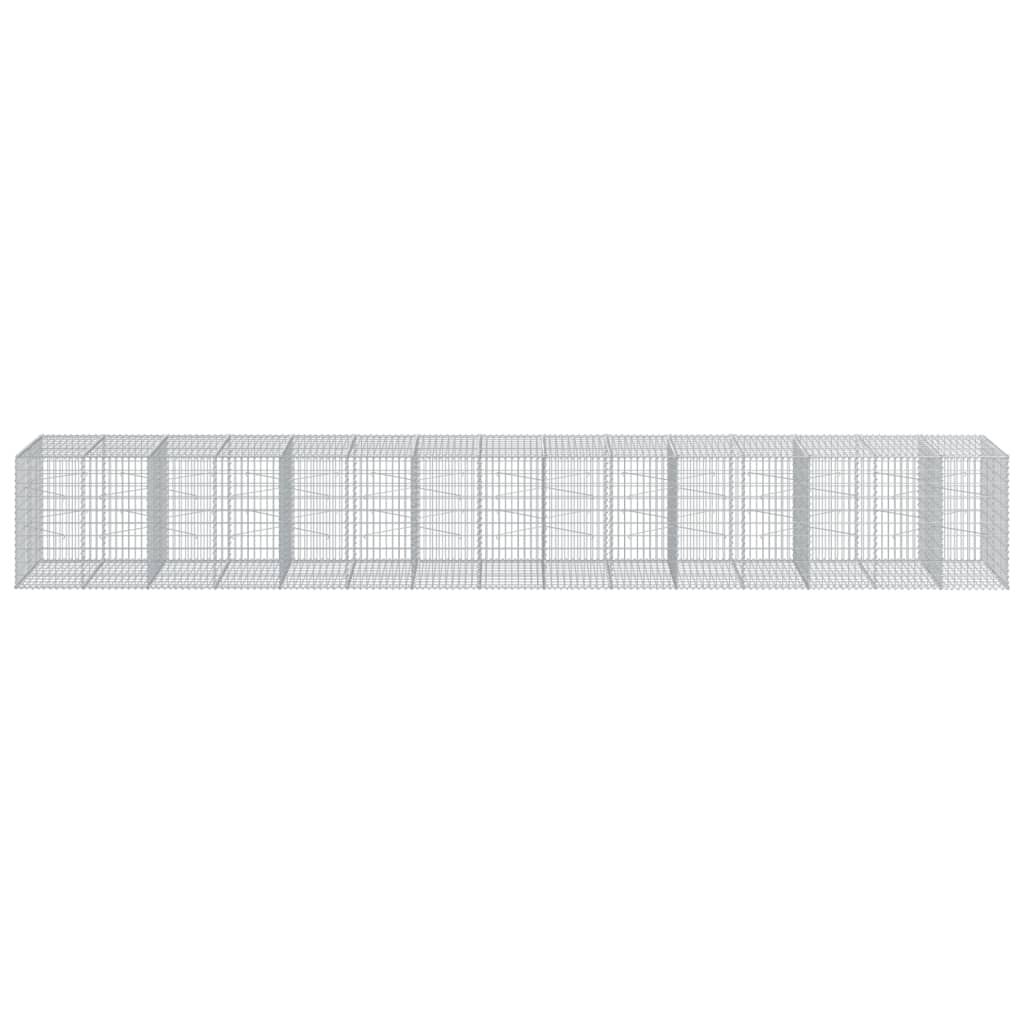 vidaXL Coș gabion cu capac, 750x100x100 cm, fier galvanizat