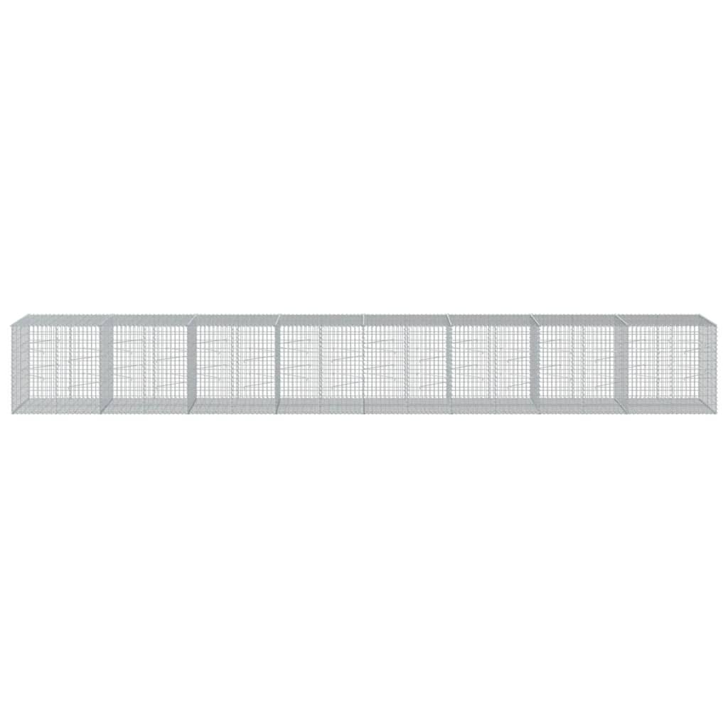 vidaXL Coș gabion cu capac, 800x100x100 cm, fier galvanizat vidaXL Coș gabion cu capac, 800x100x100 cm, fier galvanizat