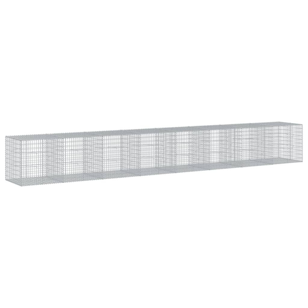 vidaXL Coș gabion cu capac, 800x100x100 cm, fier galvanizat vidaXL Coș gabion cu capac, 800x100x100 cm, fier galvanizat