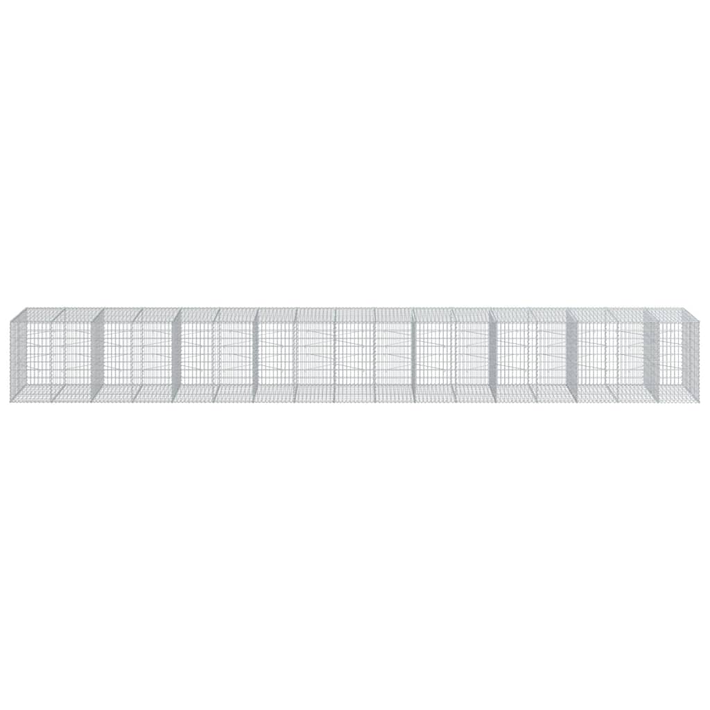 vidaXL Coș gabion cu capac, 850x100x100 cm, fier galvanizat