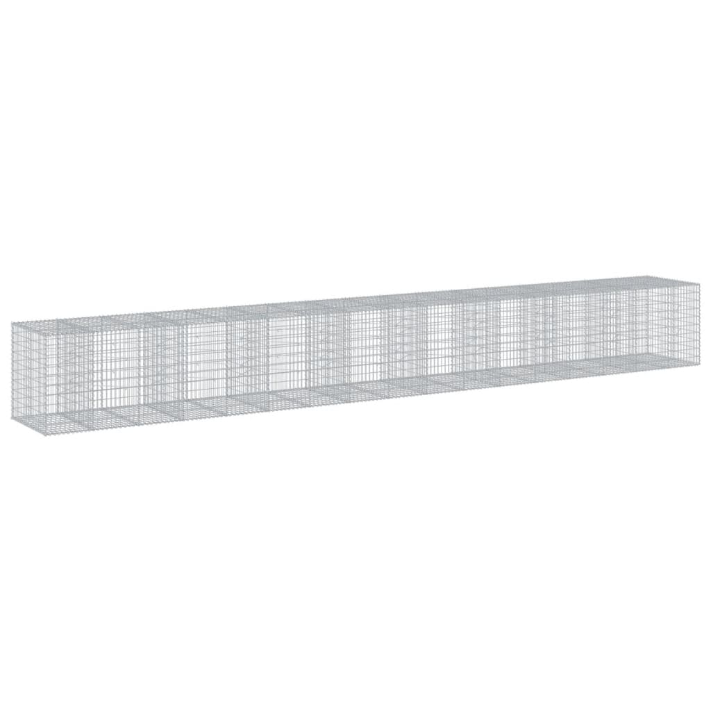 vidaXL Coș gabion cu capac, 850x100x100 cm, fier galvanizat