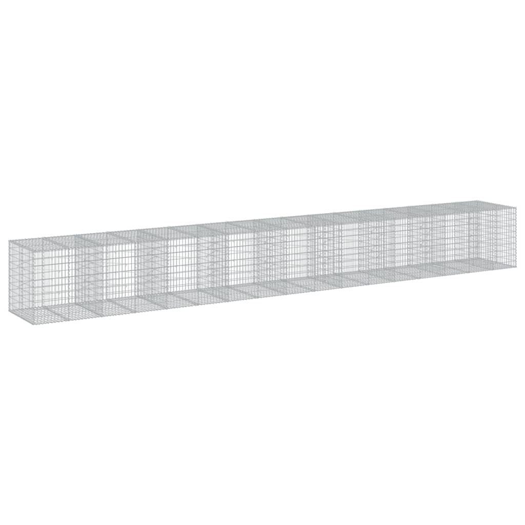 vidaXL Coș gabion cu capac, 950x100x100 cm, fier galvanizat vidaXL Coș gabion cu capac, 950x100x100 cm, fier galvanizat