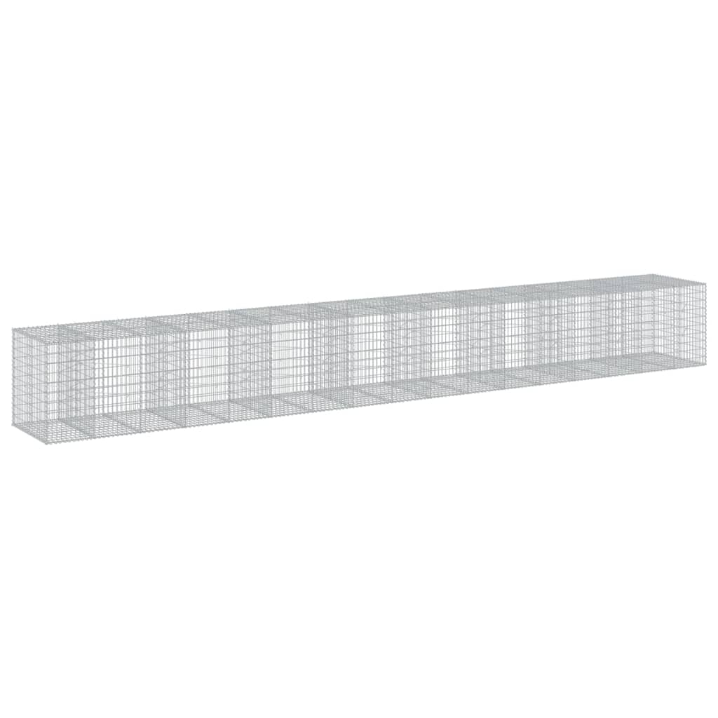 vidaXL Coș gabion cu capac, 950x100x100 cm, fier galvanizat vidaXL Coș gabion cu capac, 950x100x100 cm, fier galvanizat