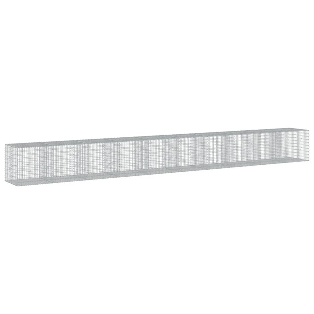 vidaXL Coș gabion cu capac, 1000x100x100 cm, fier galvanizat vidaXL Coș gabion cu capac, 1000x100x100 cm, fier galvanizat