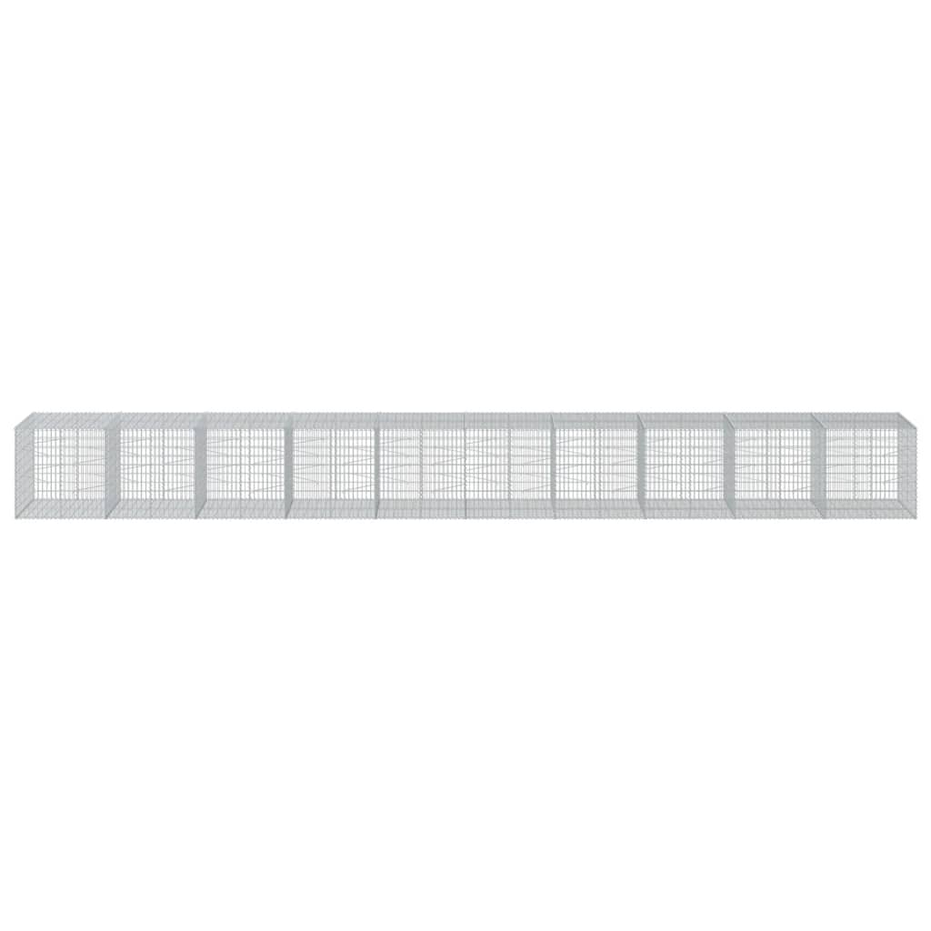 vidaXL Coș gabion cu capac, 1000x100x100 cm, fier galvanizat vidaXL Coș gabion cu capac, 1000x100x100 cm, fier galvanizat