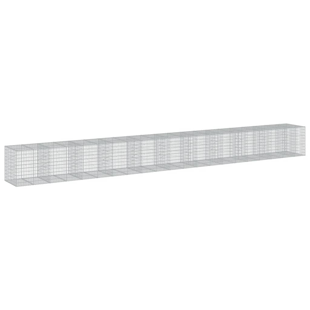 vidaXL Coș gabion cu capac, 1050x100x100 cm, fier galvanizat vidaXL Coș gabion cu capac, 1050x100x100 cm, fier galvanizat