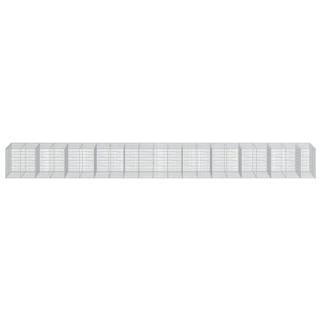 vidaXL Coș gabion cu capac, 1050x100x100 cm, fier galvanizat vidaXL Coș gabion cu capac, 1050x100x100 cm, fier galvanizat