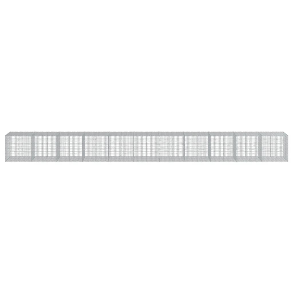 vidaXL Coș gabion cu capac, 1100x100x100 cm, fier galvanizat vidaXL Coș gabion cu capac, 1100x100x100 cm, fier galvanizat
