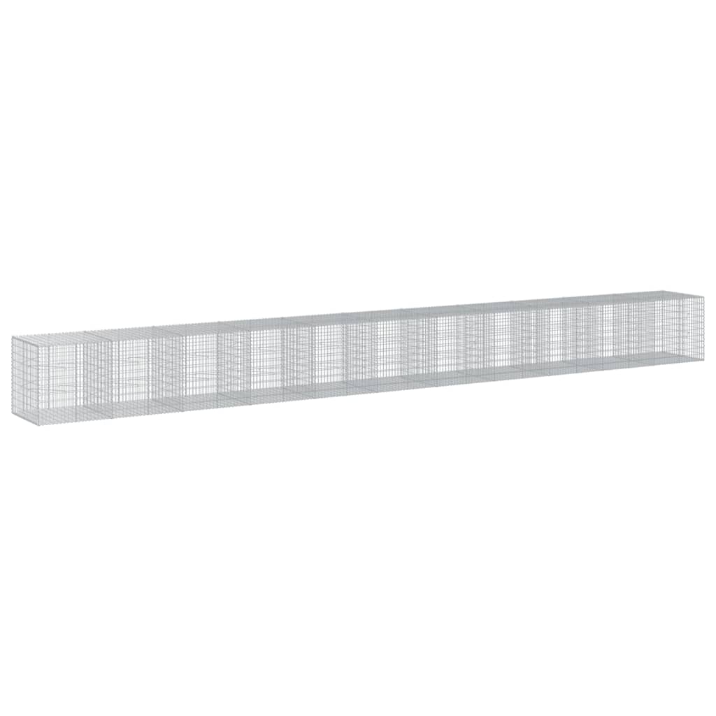 vidaXL Coș gabion cu capac, 1100x100x100 cm, fier galvanizat vidaXL Coș gabion cu capac, 1100x100x100 cm, fier galvanizat