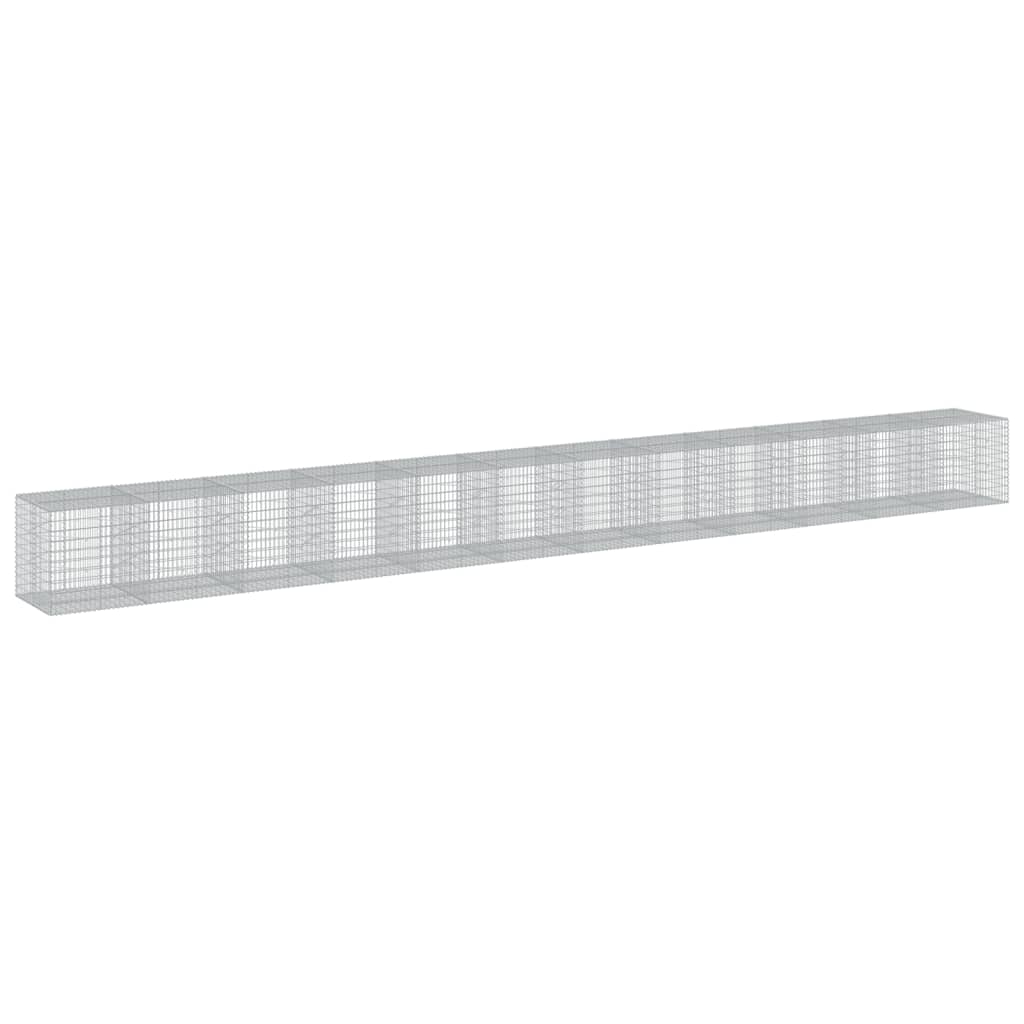 vidaXL Coș gabion cu capac, 1200x100x100 cm, fier galvanizat vidaXL Coș gabion cu capac, 1200x100x100 cm, fier galvanizat