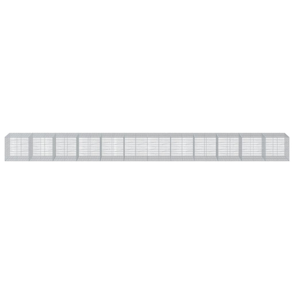 vidaXL Coș gabion cu capac, 1200x100x100 cm, fier galvanizat vidaXL Coș gabion cu capac, 1200x100x100 cm, fier galvanizat