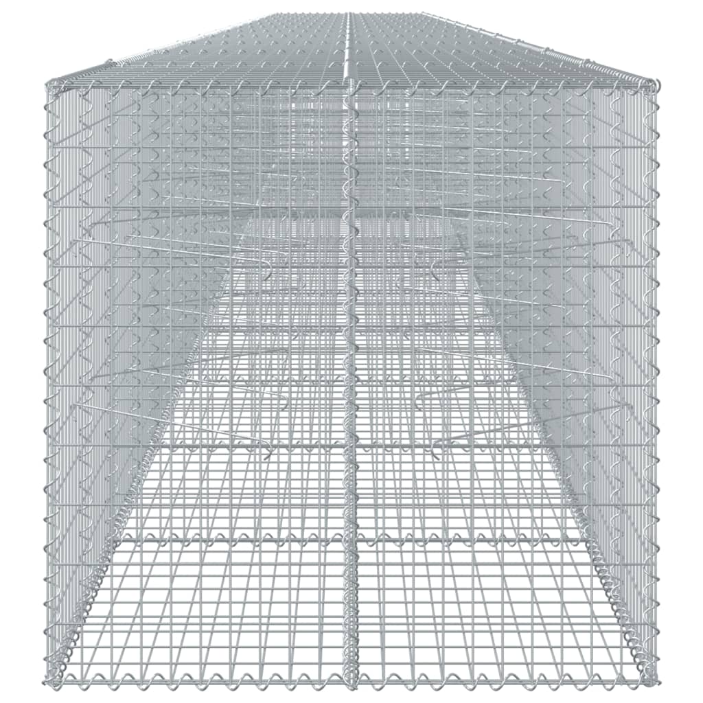 vidaXL Coș gabion cu capac, 1200x100x100 cm, fier galvanizat vidaXL Coș gabion cu capac, 1200x100x100 cm, fier galvanizat