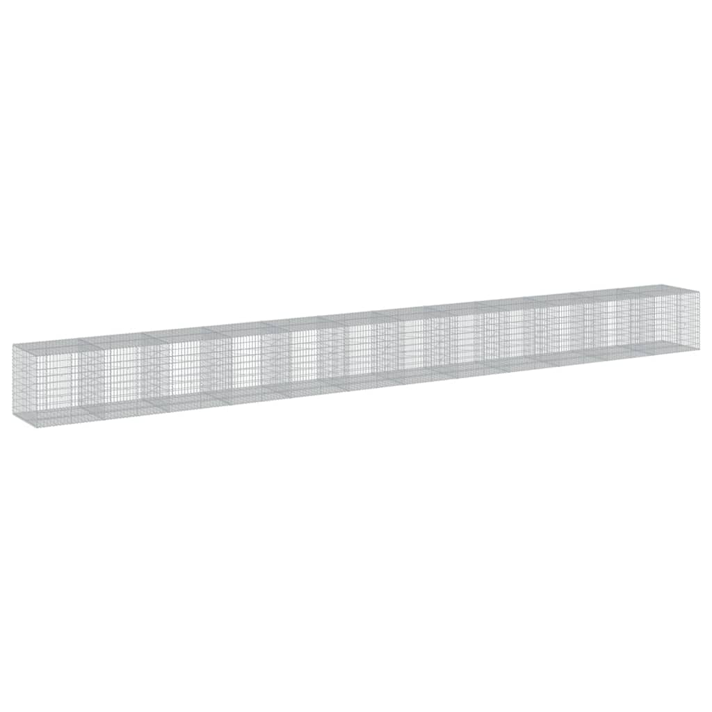 vidaXL Coș gabion cu capac, 1200x100x100 cm, fier galvanizat vidaXL Coș gabion cu capac, 1200x100x100 cm, fier galvanizat