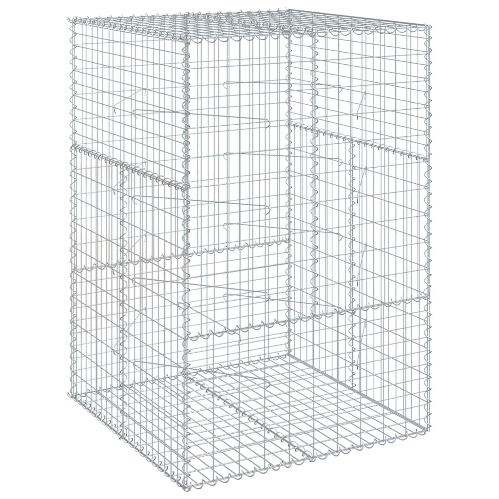 vidaXL Coș gabion cu capac, 100x100x150 cm, fier galvanizat vidaXL Coș gabion cu capac, 100x100x150 cm, fier galvanizat