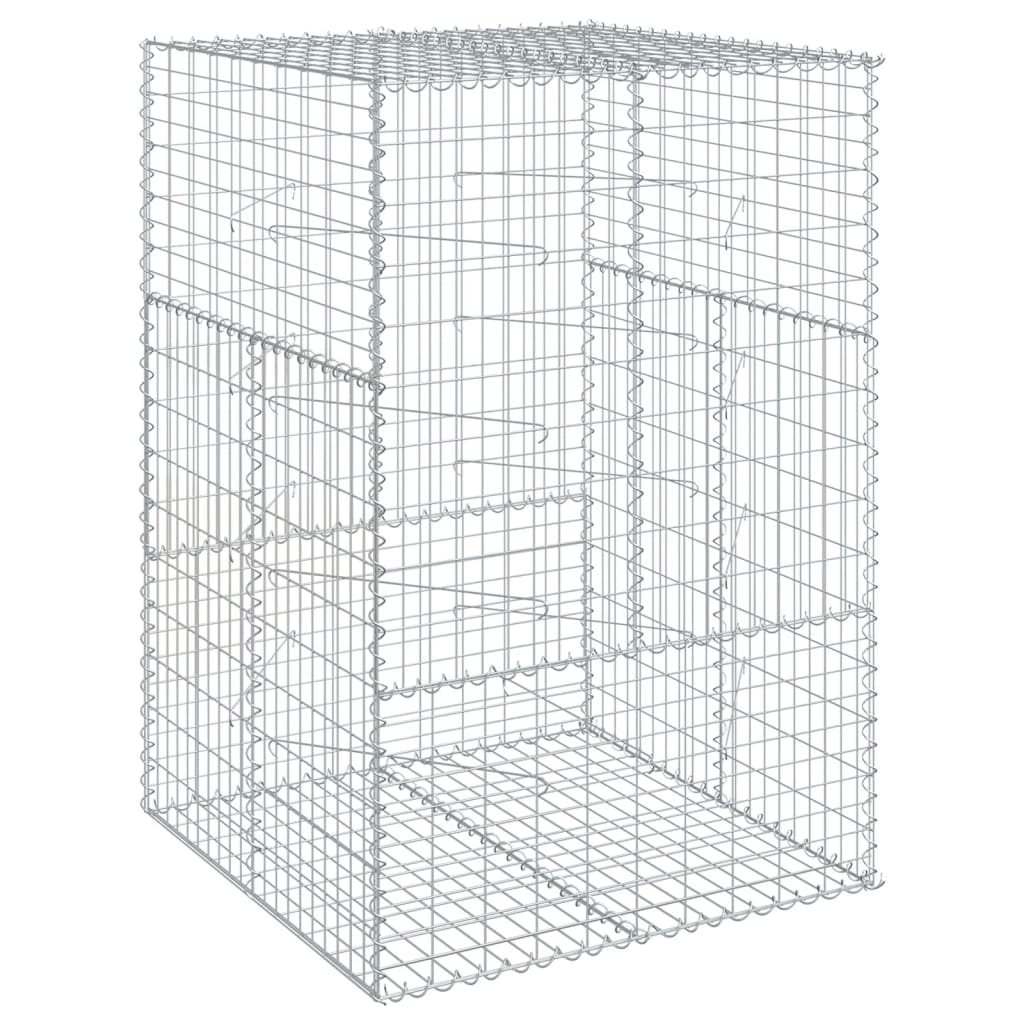 vidaXL Coș gabion cu capac, 100x100x150 cm, fier galvanizat vidaXL Coș gabion cu capac, 100x100x150 cm, fier galvanizat